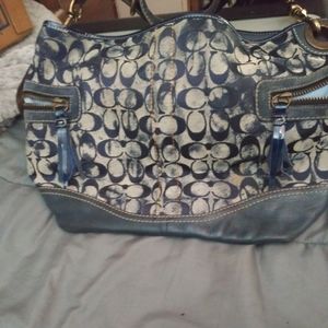 Coach blue tote bag